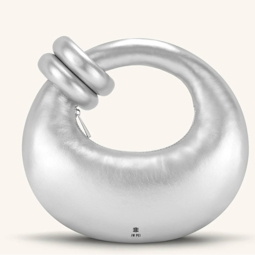 JW PEI Metallic Silver Circular Bag